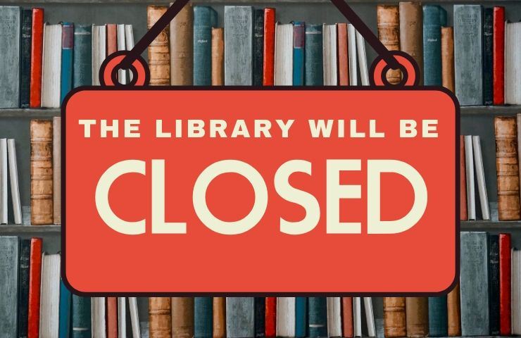 library-closed sign
