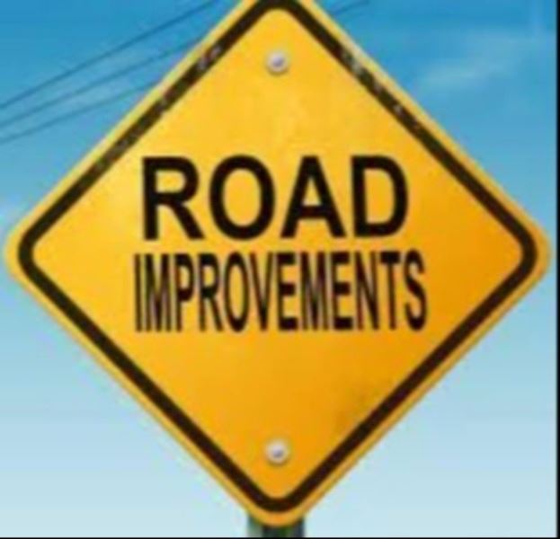 Road improvements road sign