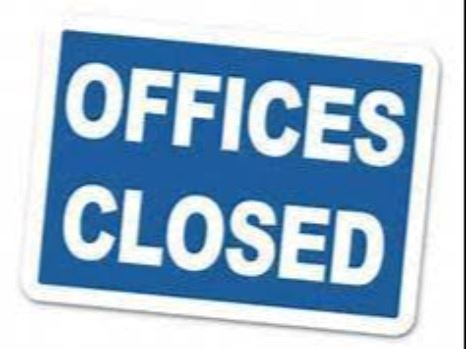 offices closed sign